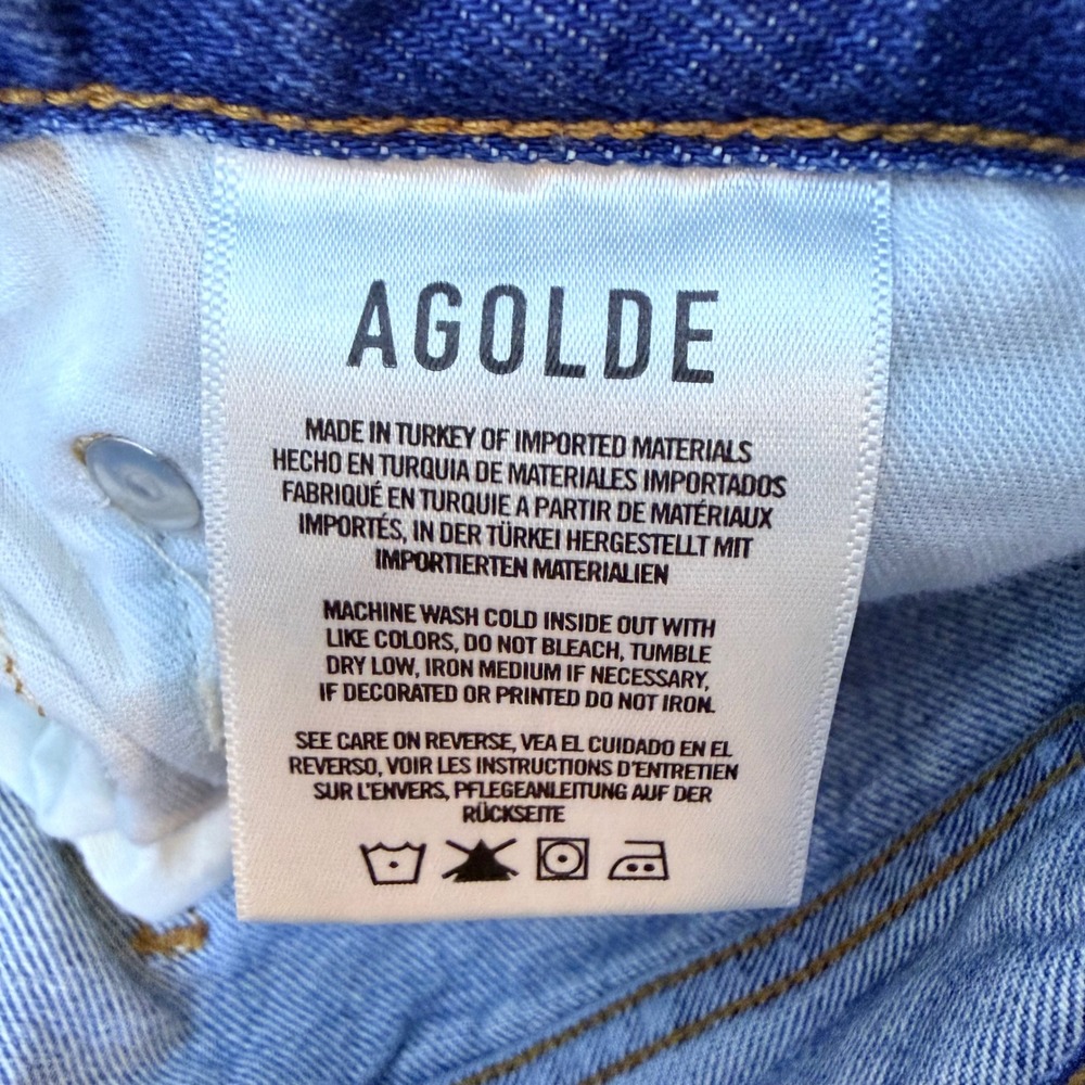 AGOLDE 90s Pinch Waist High Rise Straight Leg Jeans Medium Wash 28 A154-1206 - Picture 8 of 9
